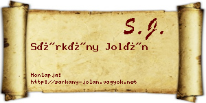 Sárkány Jolán névjegykártya