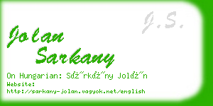 jolan sarkany business card